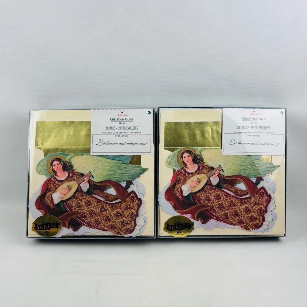 Hallmark Christmas Angel Chorus‎ Lute Robert Haas 39 Cards 42 Foil Envelopes
